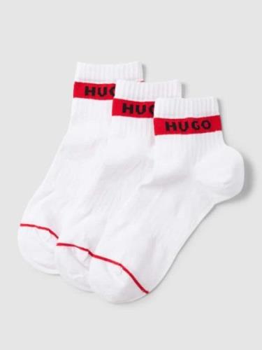 HUGO Socken mit Label-Print im 3er-Pack in Weiss, Größe 39/42