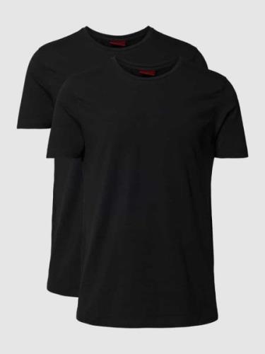HUGO T-Shirt mit Logo-Print im 2er-Pack Modell 'HUGO-Round' in Black, ...