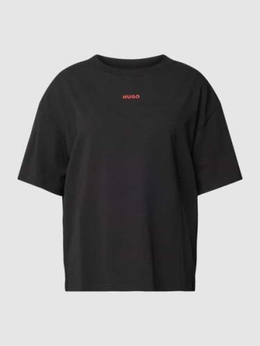 HUGO T-Shirt mit Label-Print in Black, Größe M