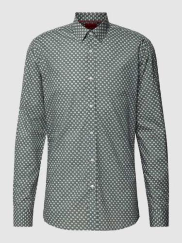HUGO Slim Fit Business-Hemd mit Allover-Muster Modell 'Elisha' in Mint...