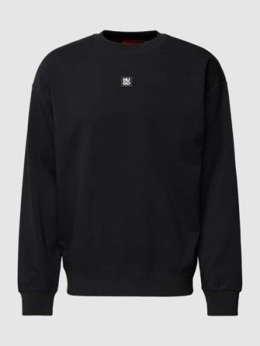 HUGO Sweatshirt mit Label-Patch in Black, Größe M