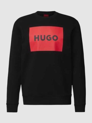 HUGO Sweatshirt mit Label-Print Modell 'Duragol' in Black, Größe L