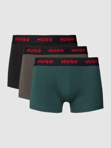 HUGO Trunks mit elastischem Label-Bund im 3er-Pack in Petrol, Größe XS