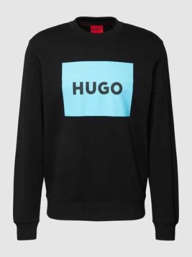 HUGO Sweatshirt mit Label-Print in Black, Größe M