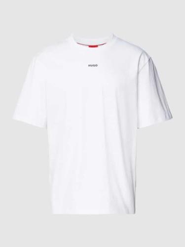 HUGO T-Shirt mit regulärem Schnitt und Label-Print in Weiss, Größe M