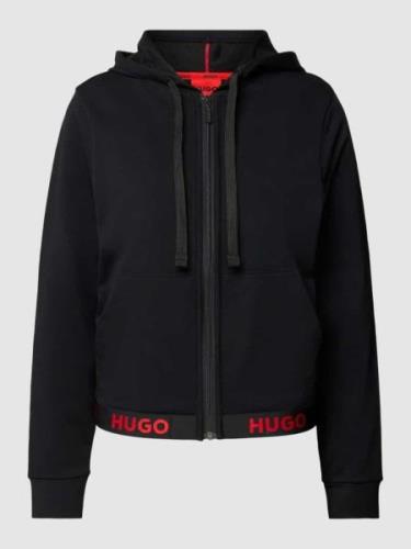 HUGO Sweatjacke mit elastischem Logo-Bund Modell 'SPORTY' in Black, Gr...