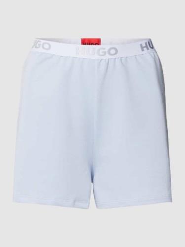 HUGO Shorts mit elastischem Logo-Bund Modell 'SPORTY' in Hellblau, Grö...