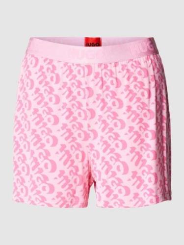 HUGO Loose Fit Pyjama-Shorts mit Allover-Label-Print Modell 'UNITE' in...