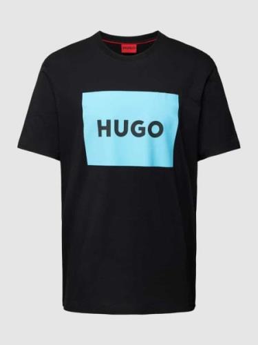 HUGO T-Shirt mit Label-Print Modell 'DULIVE' in Black, Größe S