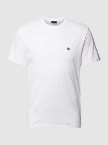 Napapijri T-Shirt mit Label-Stitching Modell 'SALIS' in Weiss, Größe S