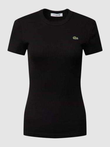 Lacoste Sport T-Shirt mit Rippenstruktur in Black, Größe 34