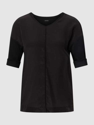 Marc Cain T-Shirt mit Paspelierung in Black, Größe 34