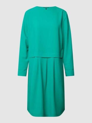 Marc Cain Knielanges Kleid mit Label-Detail in Smaragd, Größe 34