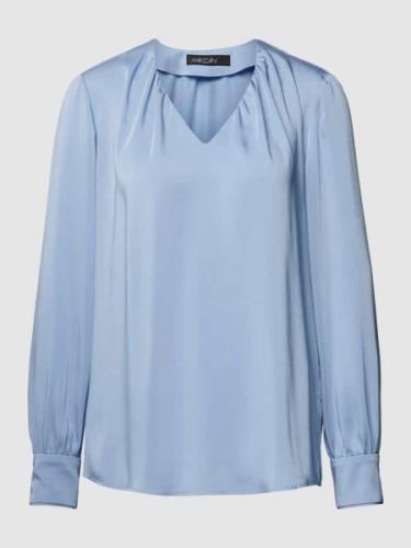 Marc Cain Bluse mit V-Ausschnitt in Bleu, Größe 46