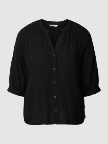 Tom Tailor Denim Blusenshirt aus Viskose mit Tunikakragen in Black, Gr...