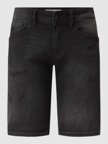 TOM TAILOR DENIM Regular Fit Jeansshorts mit Stretch-Anteil in Dunkelb...