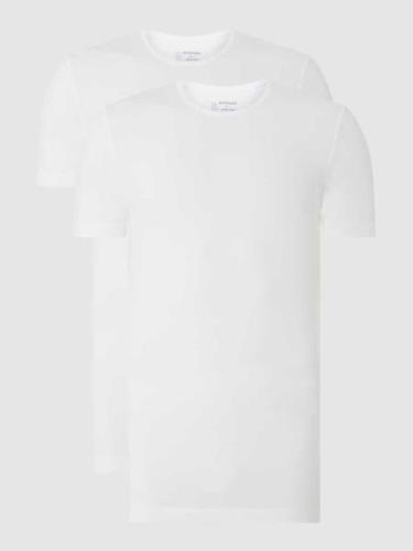 Schiesser T-Shirt mit Stretch-Anteil im 2er-Pack in Weiss, Größe S