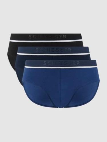 Schiesser Slip mit Label-Details Modell 'Rio' im 3er-Pack in Blau, Grö...