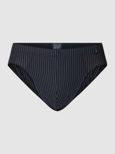 Schiesser Slip mit Streifenmuster Modell 'Supermini' in Black, Größe M