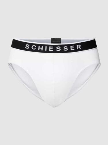 Schiesser Slip mit Logo-Bund im 3er-Pack in Weiss, Größe L