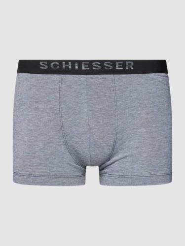 Schiesser Trunks in melierter Optik Modell 'Piqué' in Marine, Größe L