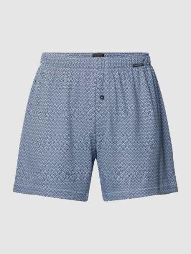 Schiesser Boxershorts mit Label-Detail Modell 'INTERLOCK' in Blau, Grö...