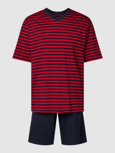 Schiesser Pyjama aus Baumwolle in Rot, Größe S