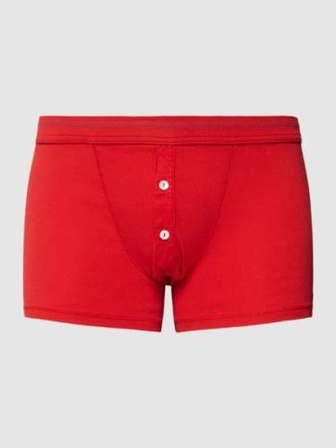 Schiesser Trunks mit Ziernähten Modell 'REVIVAL' in Rot, Größe L