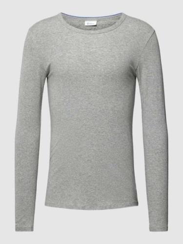 Schiesser Longsleeve in melierter Optik Modell 'REVIVAL' in Mittelgrau...