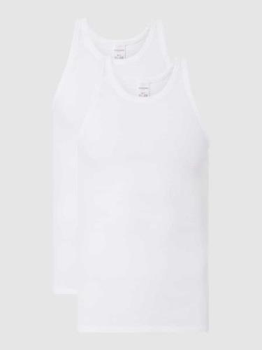 Schiesser Tanktop aus Baumwolle im 2er-Pack in Weiss, Größe L