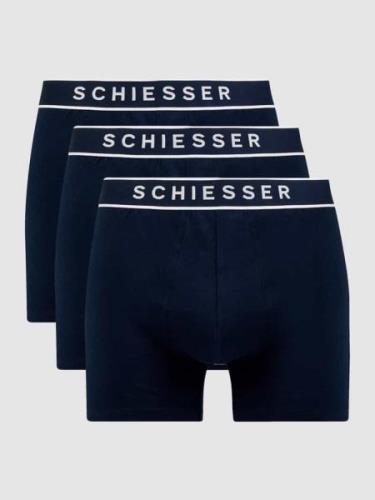 Schiesser Trunks mit Stretch-Anteil im 3er-Pack in Marine, Größe L