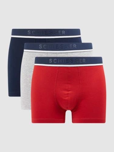 Schiesser Trunks mit Stretch-Anteil im 3er-Pack in Rot, Größe L