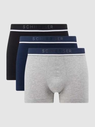 Schiesser Trunks mit Stretch-Anteil im 3er-Pack in Mittelgrau Melange,...