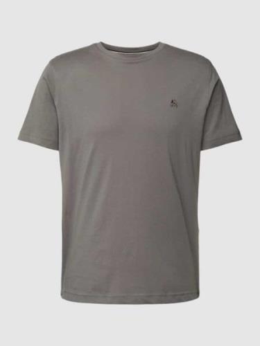 Lerros T-Shirt mit Label-Stitching in Hellgrau, Größe S