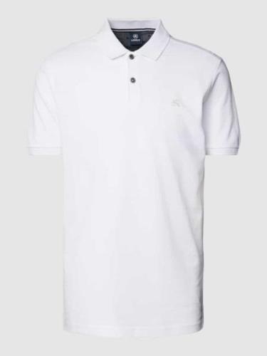 Lerros Poloshirt mit Label-Stitching in Weiss, Größe XL