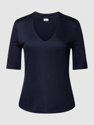 s.Oliver BLACK LABEL T-Shirt aus Viskose mit V-Ausschnitt in Marine, G...