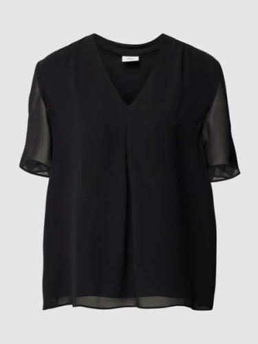 s.Oliver BLACK LABEL Bluse mit V-Ausschnitt in Black, Größe 36