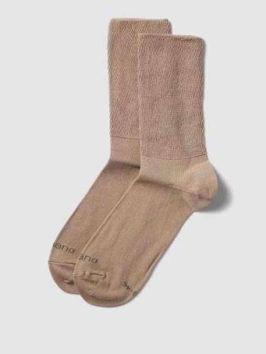 camano Socken mit Label-Print im 2er-Pack in Sand, Größe 43-46