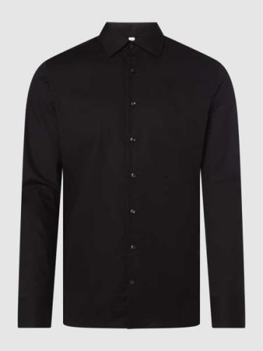 SEIDENSTICKER Slim Fit Business-Hemd aus Popeline in Black, Größe 41