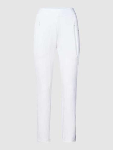 Cambio Skinny Fit Hose mit elastischem Logo-Bund Modell 'Jordi' in Wei...