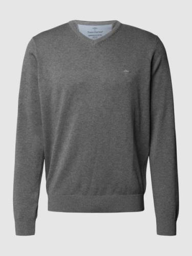 Fynch-Hatton Pullover mit V-Ausschnitt in Silber Melange, Größe XXL