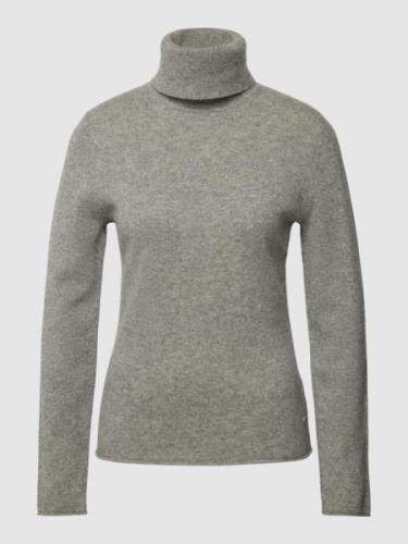 Fynch-Hatton Rollkragenpullover aus Kaschmir mit Rollsäumen in Hellgra...