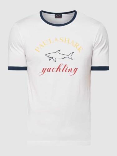 Paul & Shark T-Shirt mit Logo-Print in Weiss, Größe XXL