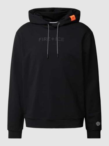 FIRE + ICE Hoodie mit Label-Print Modell 'CADELL' in Black, Größe S