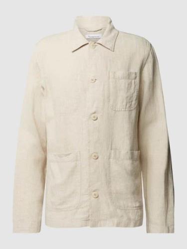 Knowledge Cotton Apparel Hemdjacke mit aufgesetzten Taschen in Beige, ...