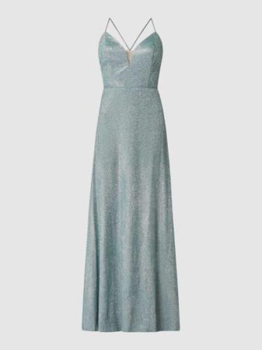 Luxuar Abendkleid mit Glitter-Effekt und Schnürung in Gruen, Größe 36