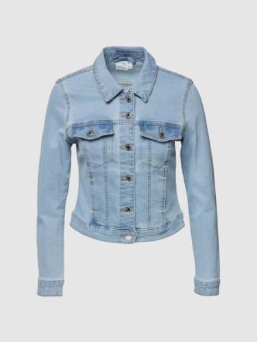 Vero Moda Outdoor Cropped Jeansjacke mit Umlegekragen Modell 'LUNA' in...