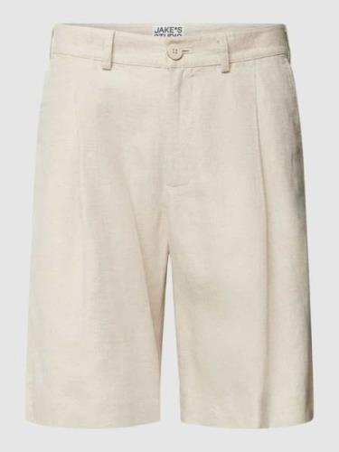 JAKE*S STUDIO MEN Shorts mit Knopfverschluss in Beige, Größe L