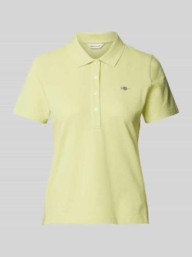 Gant Slim Fit Poloshirt mit Label-Stitching in Neon Gruen, Größe S