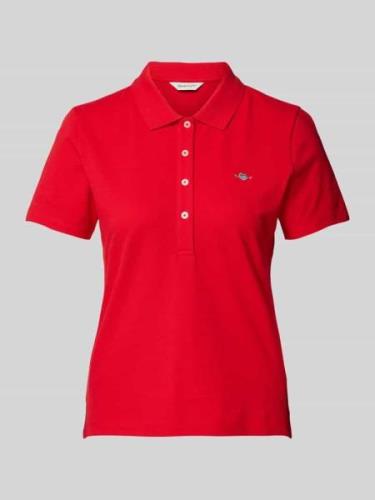 Gant Slim Fit Poloshirt mit Label-Stitching in Rot, Größe S